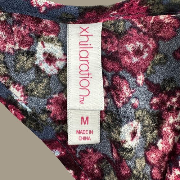 Xhilaration Purple Floral Fit & Flare Dress Women’s M Sleeveless Casual Sundress - Picture 6 of 7